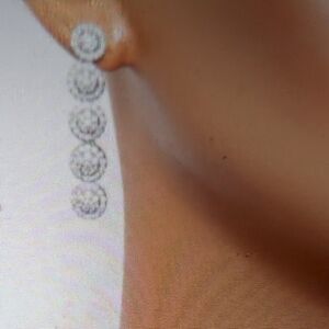 #56. Elegant Cubic Zirconia & Silver Drop Earrings